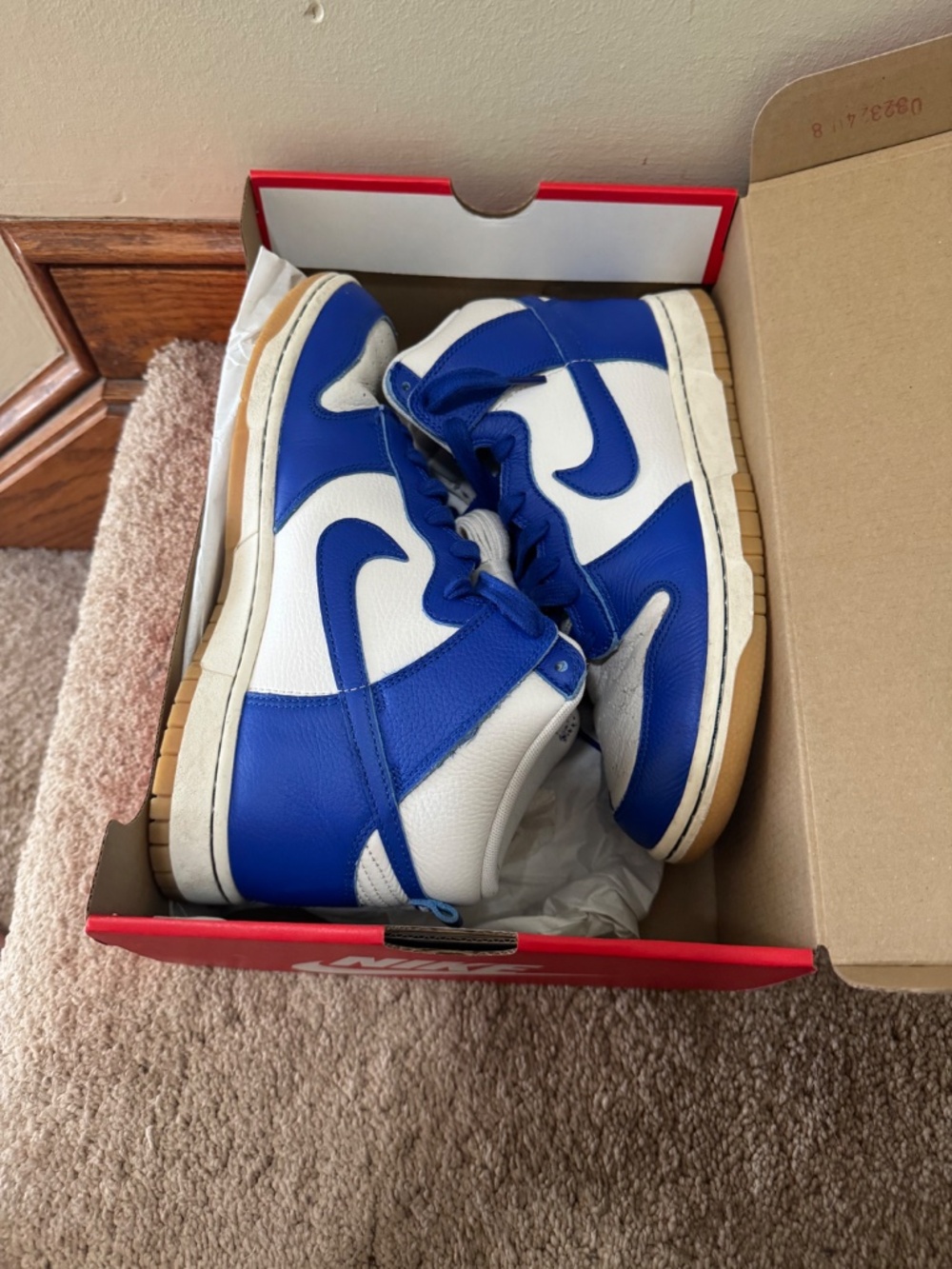 Nike Dunk Hi "Phantom/Racer Blue" — Sz 9 (w/ box)